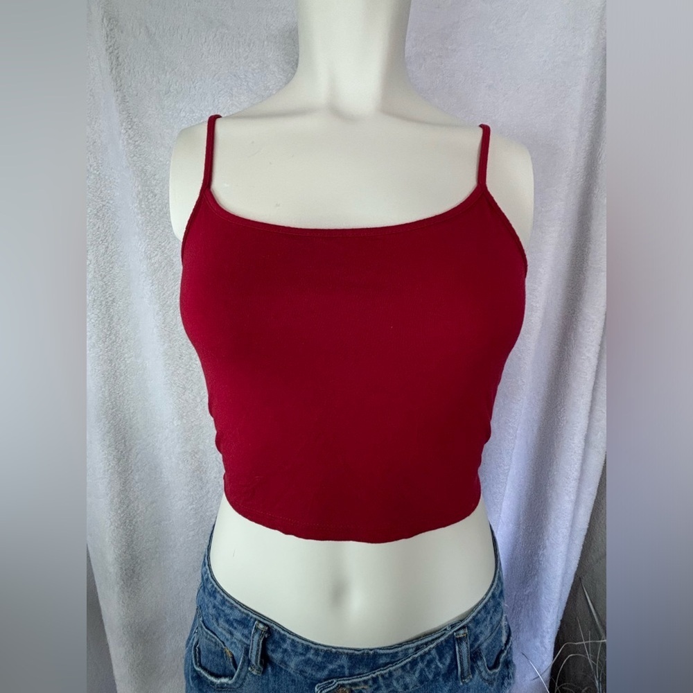 Shein Red Crop Top Cami Tank Top Sleeveless Casual Basic Size‎ M